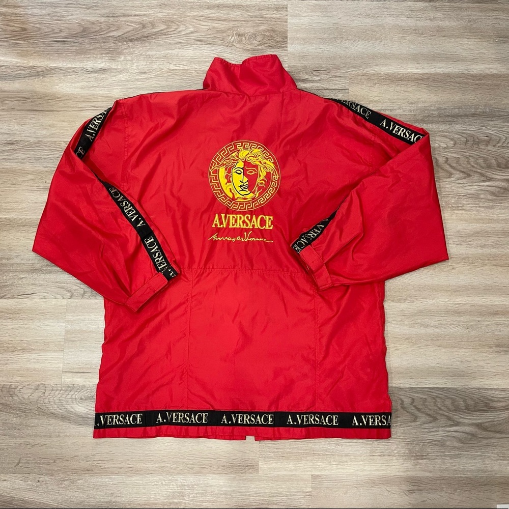 Vintage A versace jacket medusa zip tape on the hem and sleeve
